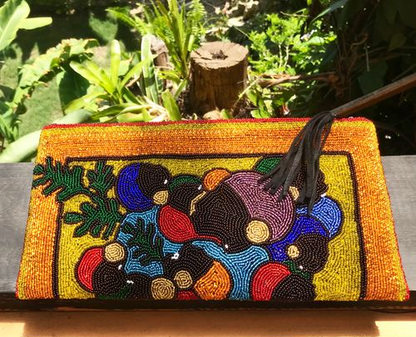 Hand Beaded Clutch, Made in Haiti, Artisan made, Hand crafted, 